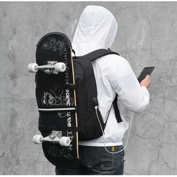 2020 New Sosire Skateboard Rucsac Sac Anti-furt Blocare Parola de Încărcare USB Geantă de Umăr pentru Bărbați și Femei de Călătorie Longboard Sac