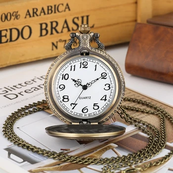 Retro Bronz Ceas de Buzunar 3D Frunze de Arțar Cifre arabe Cuarț Ceas de Buzunar Colier Pandantiv Lanț de Ceas mai Bune Cadouri pentru Barbati Femei