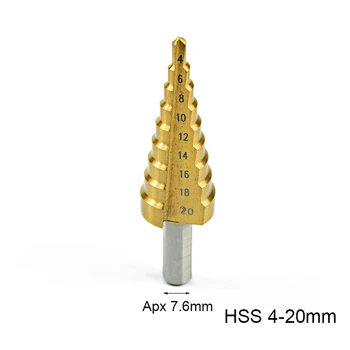 3 Buc Metrice Spiral Flute Gaura Cutter Pagoda Forma 4-12 / 20 / 32mm Hss Cu Con de Foraj Set Hss Pas Ascuți