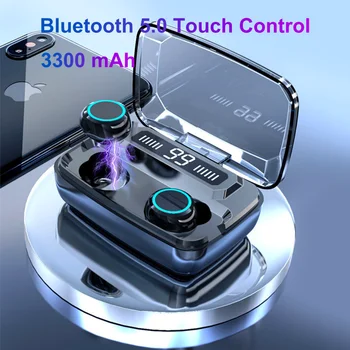 Wireless Căști Bluetooth V5.0 M11 TWS Touch Control Stereo Căști Sport de Reducere a Zgomotului Căști setul cu Cască cu Putere banca