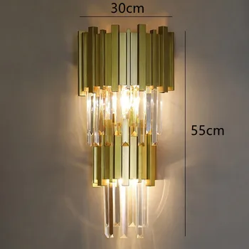 Luxul Modern European de Cristal de Aur Tranșee LED Lampă de Perete decor pentru dormitor Hotel Noptieră Lumina iluminarea