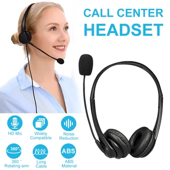 Call Center cu Fir Căști Cu Microfon Operator de Telefonie de Anulare a Zgomotului Căști pentru Calculator, Telefoane Desktop Cutii