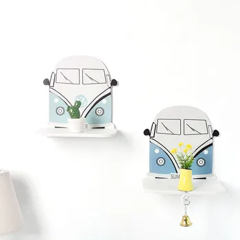 Nordic de Perete din Lemn de Stocare Titularii Creative DIY Minunat Auto Copii Camera Agățat Multi-funcție Raft de Depozitare Decor Rafturi