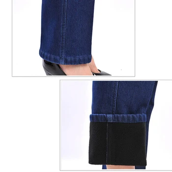 Femei pantaloni Femei Blugi de Iarna plus catifea caldă Blugi de Dimensiuni Mari Vrac Direct Mama Casual Elastic Ms Pantaloni din Denim OK278