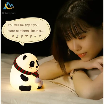 Reîncărcabilă Panda Baby Led Lumina De Noapte Dormitor Patul De Protecție A Ochilor Lampa De Noapte Desene Animate Cadou Romantic Anime Decor De Lămpi De Noapte