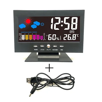 Creative Digital Electronic LCD Temperatura Umiditate Monitor Ceas Termometru Higrometru Interior Acasă Prognoza Meteo Ceas