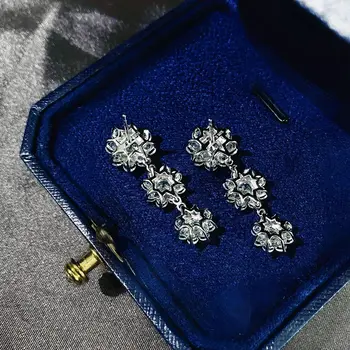 Shipei Argint 925 Creat Moissanite Diamante Nunta De Piatră Prețioasă Formă De Flori Legăna Cercei Știfturi De Bijuterii Fine