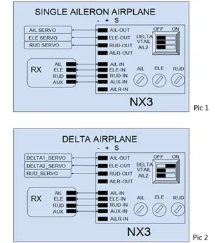 NOI NX3 Pro Flight Controller de Zbor 3D Giroscop Echilibru pentru Aeronave cu aripă Fixă