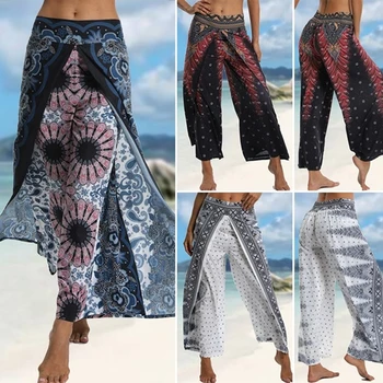 Boem Pantaloni Femei Thai, Indoneziană Stil Digitale Imprimate Vara Pantaloni Largi брюки 6 Culori Largi Salopeta Pantaloni Largi Picior