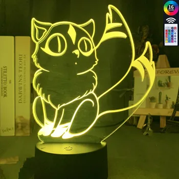 Drăguț Kirara Figura Led-uri Lampa de Noapte pentru Decorare Dormitor LED cu Senzor Tactil 3d Colorate Lumina de Noapte Unică Anime Inuyasha Cadou
