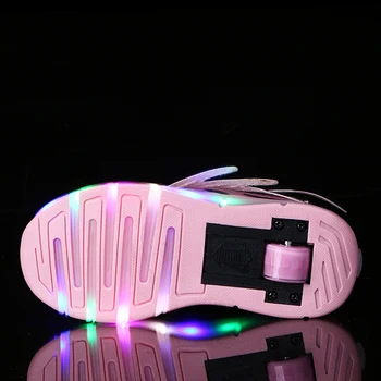 2020 Negru Ieftin Copil de Moda Fete Baieti LED Pantofi de Skate Role Pentru copii Copii Adidasi Cu Roti Una roți