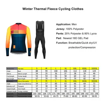 Iarna Thermal Fleece Ciclism Haine Barbati Maneca Lunga Jersey Suit în aer liber, Bicicleta MTB Imbracaminte Salopete Pantaloni Set