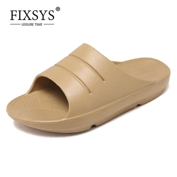 FIXSYS Om Papuci de casă în aer liber Unisex Sandale de Vară Cupluri Papuci de casă Ușoare, Non-alunecare Pantofi de Plaja Mens Papuci de Interior Acasă