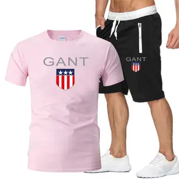 Bărbați sport cu mânecă scurtă de sport tricouri sport pentru bărbați de funcționare 2 piese costum de fotbal, sala de fitness barbati tricou + pantaloni scurți