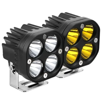 LEEPEE 3 Inch Led Lumina de Lucru Bar Lampa de Ceață Alb/Galben Motocicleta Lumini de Conducere Pătrat Reflectoarelor 12V 24V