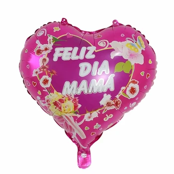 50pcs noi ziua mamei Dragoste în formă de inimă Mama baloane spaniolă fericit ziua mamei Folie de Aluminiu balon mama festival globos