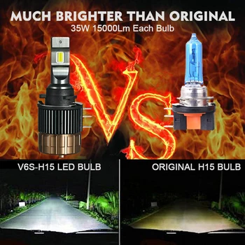 CNSUNNYLIGHT Canbus H15 LED-uri Auto Bec Far 15000Lm Alb Nici o Eroare Timp de Zi Lumini Nrd Lampa Pentru FORD Edge/Explorer