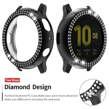 Moda Două Rânduri de Diamante Bumper pentru Samsung Galaxy Watch Active 2 40mm 44mm Caz Capacul de Lumină pentru Active2 Uita-te la Cadru Accesorii