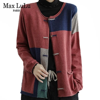 Max LuLu Iarna Chineză De Moda Streetwear Doamnelor De Epocă Pulovere Tricotate Supradimensionate Knitwears Femei Casual Cardigans Loose