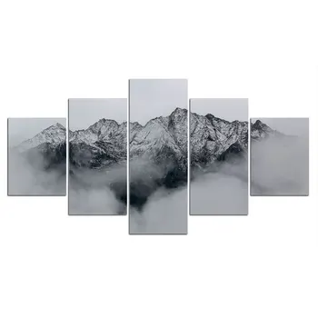 Poster De Arta Tablouri Canvas Postere De Imprimare 5 Panouri Matterhorn Cu Reflectare În Stelli Lac Imagine Home Decor De Perete De Arta