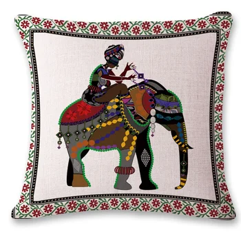Noi Thai stil etnic, lenjerie de pat pillowcover stil exotic păun elefant model cafenea pernele de acoperire 45*45cm canapea pernă