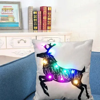 45*45cm Luminos LED Luminos față de Pernă de Bumbac Scaun Auto Perna Perne de Acoperire pentru Canapeaua de acasă decor de crăciun