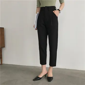 HziriP Toate se Potrivesc de Moda Chic de Vară 2020 OL Slim Glezna-Lungime Pantaloni cu Talie Înaltă Vrac Solid Femei Casual Pantaloni Drepte