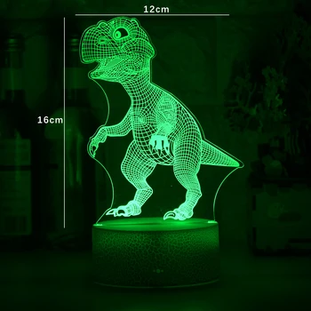 Noi 3D LED Noapte Lumina Lămpii de Dinozaur Serie 16Color 3D lumina de Noapte de la Distanță de Control Lămpi de Masă Jucarii Cadou Pentru copilul Acasă Decorare