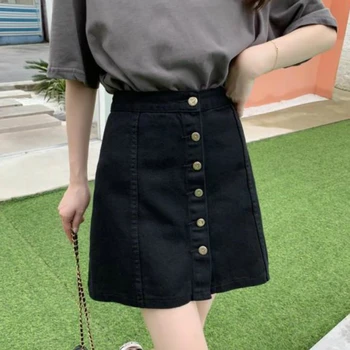 Fuste Denim Femei Solide de Agrement Simple Chic Plus Size 2XL Elegant All-meci Femei coreeană Stil Bodycon Fusta Mini-linie Nouă
