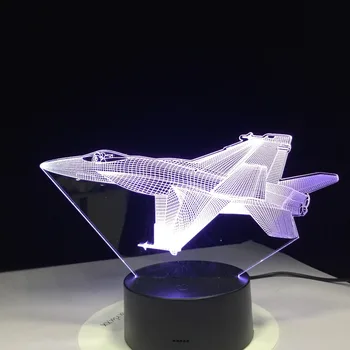 F/A-18 F16 Fighting 3D Avion Lampa Luptator cu Jet Kit Întrerupător la Distanță Mică Lumină de Noapte lumini Colorate Dormitor Lampă de Masă
