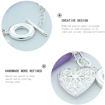 Aimarry Argint 925 Model de Inima Pandantiv PENTRU Bratara Lanț Pentru Femei Bijuterii de Moda Petrecere de Logodna Cadouri de Nunta