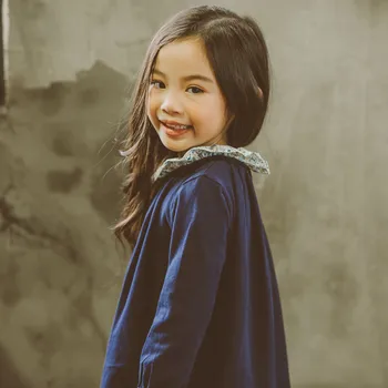 2020 Toamna Copilul Mic Copil Fata Maneca Lunga Coreean Haine Casual Fete Rochie Florale Guler Bumbac Rochii Copii Imbracaminte Copii