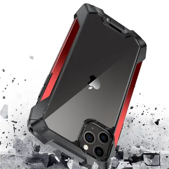 Aluminiu Metal + Acril Transparent De Protecție Cazuri De Telefon Pentru Apple Iphone 11 Pro Max Airbag Rezistent La Șocuri Capacul Din Spate Funda Capa