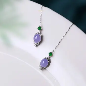 Noul design original violet calcedonie ou de porumbel ureche linie Chineză retro de lux lumina micro-incrustate cu farmec pentru femei bijuterii de argint