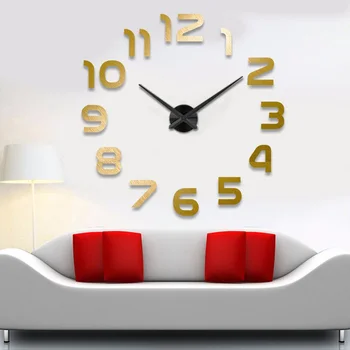 Muhsein de Vânzare de Top Modern Ceas de Perete de Dimensiuni Mari 3D Ceasuri de Acril Oglindă de Perete Sticker Ceas de Acasă Decora Living&Birou