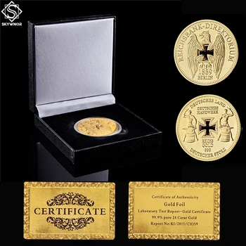 Euro-Monedă De Aur 1889 Deutsche Stolz Reichsbank Direktorium Suvenir Coin W/ Negru De Lux, Cutii Pentru Monede