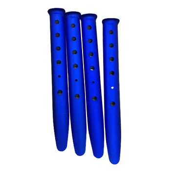 2x 5Pcs din Aliaj de Aluminiu Formă de U în aer liber Camping Zăpadă Nisip Cort Peg Miza Instrument - Portocaliu/Rosu/Albastru Culoare Aleatorii