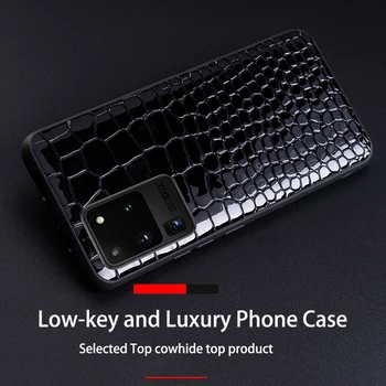 Piele Caz de Telefon Pentru Samsung Galaxy Nota 10, 20 Ultra S20 ultra S10 S10e 5G S8 S9 plus Caz Piele Acoperi Textura de Crocodil