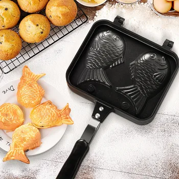 Japoneză Specială Filtru de Clătită în Formă de Pește DIY Bakeware Vafe Pan 2 Exprimate Bucătărie Acasă Tort Cookie Tava de Copt Instrumente #45