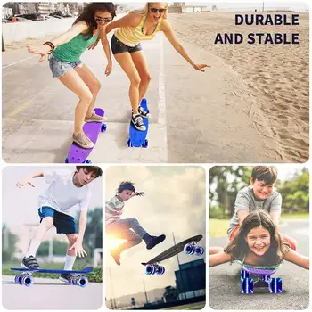 PU Flash Patru Roți de Skateboard Pește Mic Placa de Skateboard Retro Penny Board Flash Roata Camion, Rulment Mini Skateboard Bord