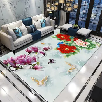 De mari Dimensiuni Dreptunghiulare Covoare 3D stil Chinezesc Covoare Living Dormitor Covor de Flori de Studiu Canapea, Masă de Cafea Podea Mat Yoga Pad