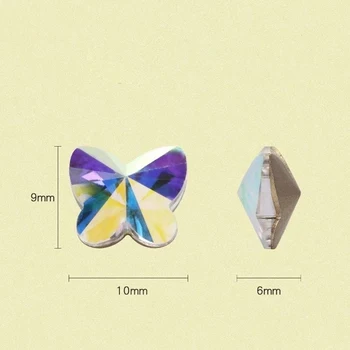 20buc Fluture de decorare Arta de Unghii Stras Arătat Jos K9 Cristal de Sticlă Piatră de Moda 3D Unghii DIY Accesorii 9X10