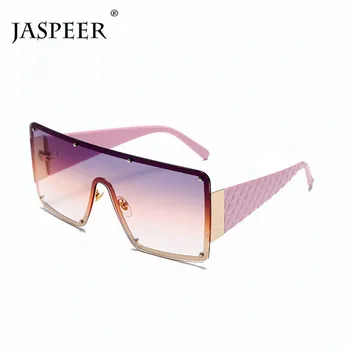 JASPEER Steampunk-O singură Bucată Supradimensionat ochelari de Soare pentru Femei Brand Designer Punk ochelari de Soare UV400 Bărbați Stud Ochelari de Soare Ochelari de Nuante