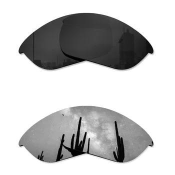 Glintbay 2 Perechi de ochelari de Soare Polarizat Lentile de Înlocuire pentru Oakley Half Jacket 2.0 Stealth Negru si Argintiu Titan