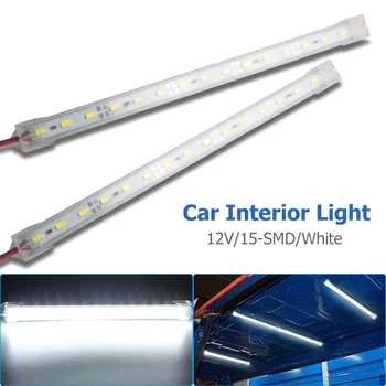 2x 15 LED-uri Auto de Interior Alb Luminile de Benzi Bar Lampa Auto Van Caravana Barca Acasă 12V