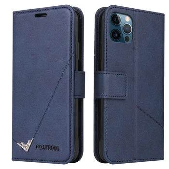 6 S 7 8 Plus Noi de Lux din Piele de Caz pentru Coque iPhone 12 Mini 11 Pro Max SE 2020 X XR XS Caz Magsafe Wallet Flip Cover Funda