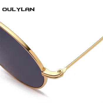 Oulylan Vintage Rotund ochelari de Soare Barbati Femei Retro Brand Designer Metal Ochelari de Soare Retro Negri UV400 Ochelari