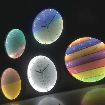 Luminos Ceas de Perete Numărul Silent Night Lumini LED-uri Stralucitoare Decorative Nordic Ceasuri de Perete cu Design Modern Living Room Decor Acasă