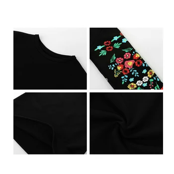 Jocoo Jolee Rochii Femei, Toamna Mini Rochie Eleganta cu Maneci Lungi imprimeu Floral Vrac Cald Rochie Neagră Streeetwear vestidos