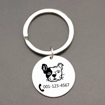 Personalizat Numărul de Telefon Câine Anti-a pierdut brelocuri Cheie Inel Pandantiv Iubitorii de Animale Cheile Titularul Cadouri Pentru Familie, Prieteni Cuplu Bagcharm